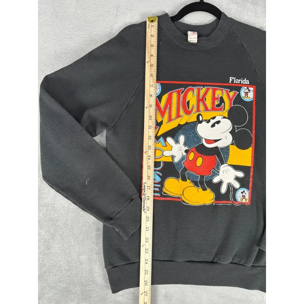 Vintage Disney Mickey Mouse Florida Black Sweatshirt Adult Large 1990s
